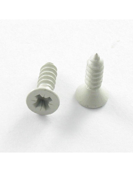 Parafuso de chapa cabeça fresada Pozi 3,5 x 13 Aço zinco branco LAQ Cinzento