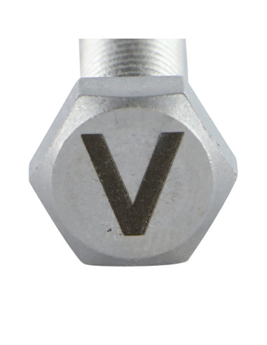 Parafuso de metais cabeça hexagonal 8X35 Aço inoxidável A4 com gravação de letras "V"