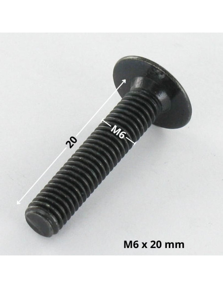 PARAFUSO cabeça de cogumelo M6X20 chave de 4 Aço zinco preto