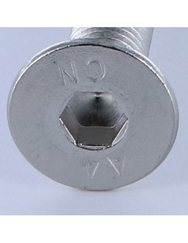 Parafuso de metais cabeça fresada hexagonal oca FHC chave de 10 M14X50 rosca total Aço inoxidável A4
