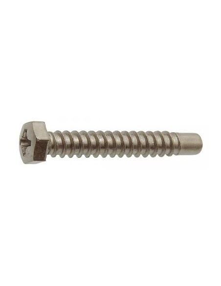 Parafuso de chapa cabeça hexagonal Pozi perno piloto Aço inoxidável A2 5,5 x 30 roscado sobre 25