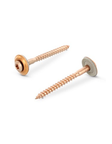 Parafuso para telhas cabeça fresada de panela TORX T20 Aço inoxidável A2 cobre 4,5X60 Arruela estanque com junta de