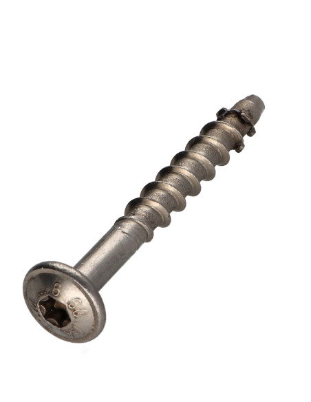 Parafuso de betão cabeça cabeça panela TORX T30 Aço inoxidável A4 7,5X80 roscado sobre 25