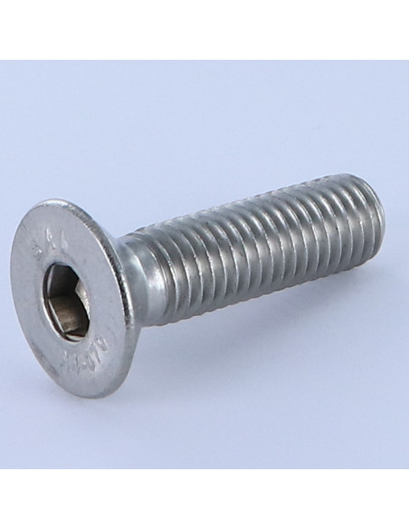 Parafuso de metais cabeça fresada hexagonal oca FHC chave de 8 M12X35 rosca total Aço inoxidável A4