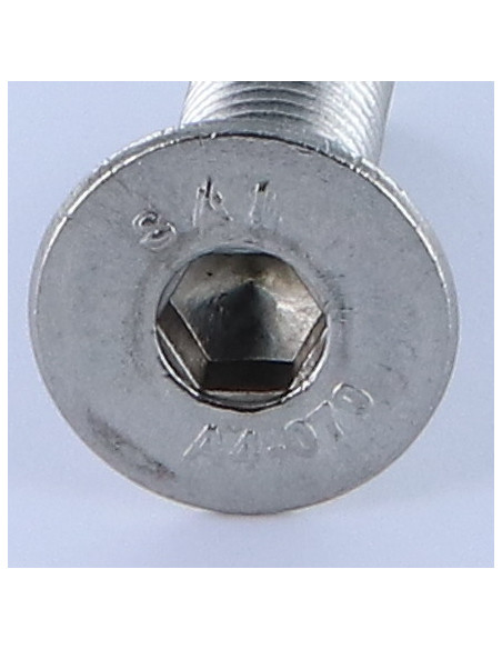 Parafuso de metais cabeça fresada hexagonal oca FHC chave de 8 M12X35 rosca total Aço inoxidável A4