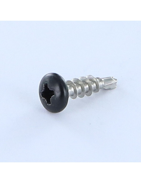 Autoperfurante cabeça cilíndrica Pozi FIO AGLO 5X18 Aço inoxidável A2 RAL9005 preto escuro