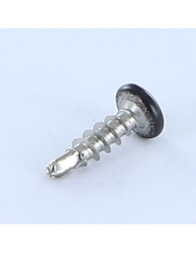 Autoperfurante cabeça cilíndrica Pozi FIO AGLO 5X18 Aço inoxidável A2 RAL9005 preto escuro