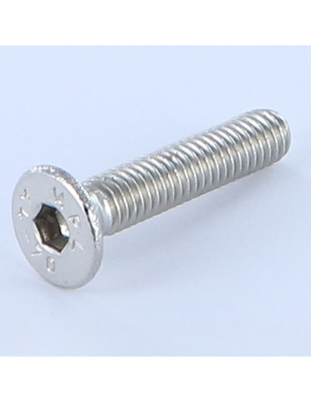 Parafuso de metais cabeça fresada hexagonal oca FHC chave de 3 M5X40 rosca total Aço inoxidável A4