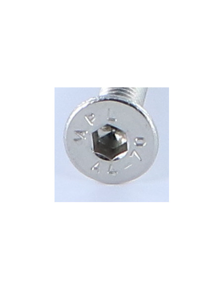 Parafuso de metais cabeça fresada hexagonal oca FHC chave de 3 M5X40 rosca total Aço inoxidável A4