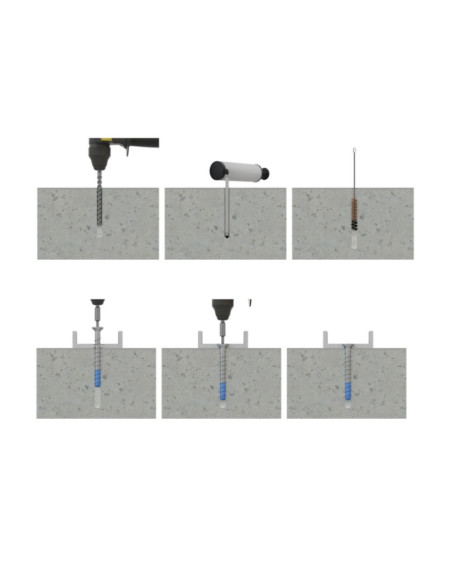 Parafuso de betão cabeça fresada TORX T45 8X80 Bimetal