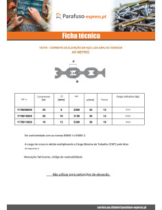 M corrente de elevação grau 80 8MM aço envernizado preto (venda ao metro) 2