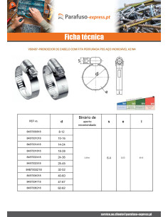 Abraçadeira banda perfurada 8 diâmetro 8 con 12 Aço inoxidável W4 2