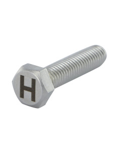 Parafuso de metais cabeça hexagonal 8X35 Aço inoxidável A4 com gravação de letras "H"