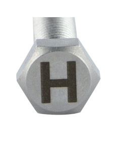 Parafuso de metais cabeça hexagonal 8X35 Aço inoxidável A4 com gravação de letras "H" 2