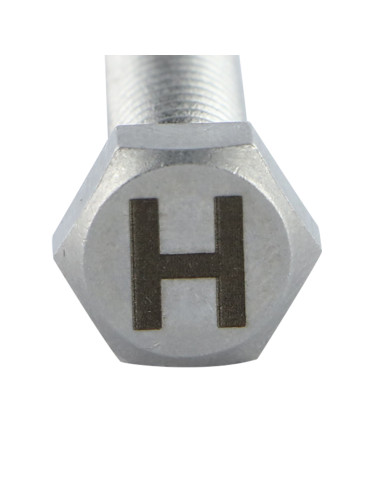 Parafuso de metais cabeça hexagonal 8X35 Aço inoxidável A4 com gravação de letras "H"