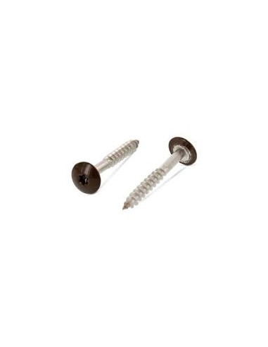 Parafusos rosca com cabeça de tremoço TORX T20 4,8X38 diâmetro da cabeça 12.3 Aço inoxidável A2 RAL8014 castanho