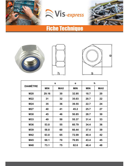 Porca autoblocante M12 Aço inoxidável A4 lubrificante