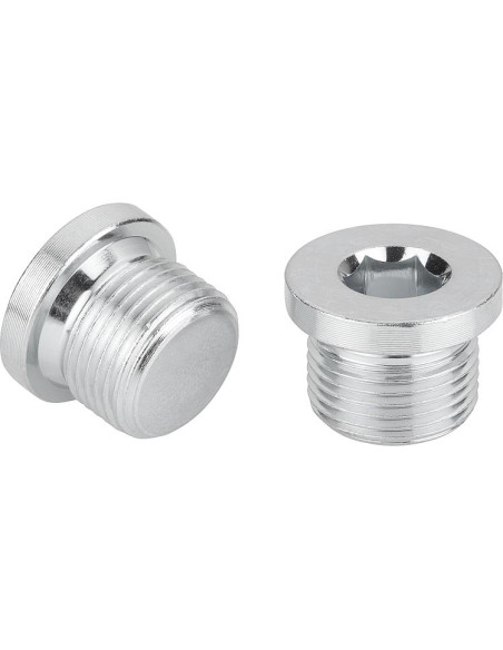 Tampa hexagonal oco com colar chave de 8 Aço inoxidável A2 M18X16 passo de rosca de 150