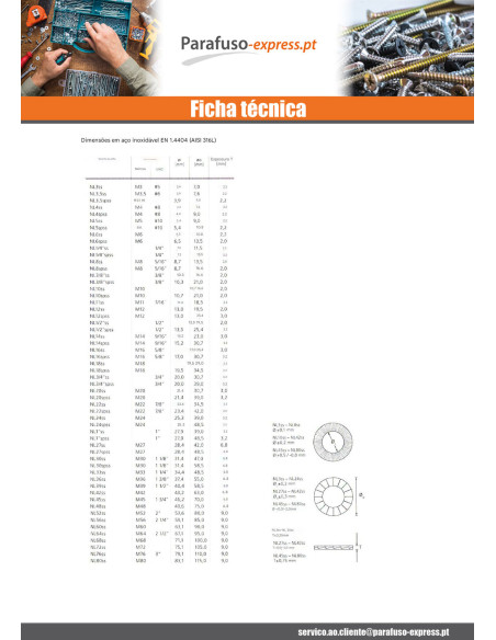 Rondela NORD-LOCK ® M16 Aço inoxidável A4 - Parafuso Express