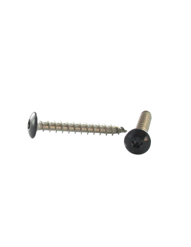 PARAFUSO dobradiça 6X30 rosca total TORX T30 Aço inoxidável A2 lacado de preto RAL9005 preto escuro