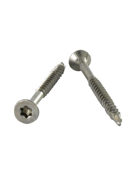 Parafuso de madeira aglomerado autoperfurante cabeça fresada dentado 4X35 TORX T20 Aço inoxidável A2