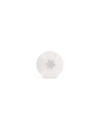 Parafusos rosca com cabeça de tremoço TORX T20 4,8X25 diâmetro da cabeça 12.3 Aço inoxidável A2 RAL 1013 branco