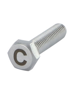 Parafuso de metais cabeça hexagonal 8X35 Aço inoxidável A4 com gravação de letras "C"