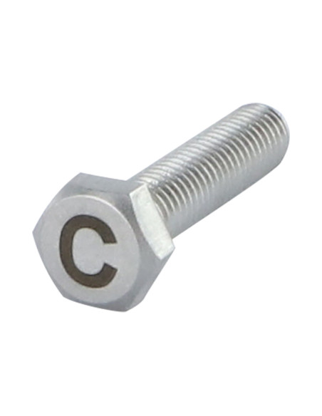Parafuso de metais cabeça hexagonal 8X35 Aço inoxidável A4 com gravação de letras "C"