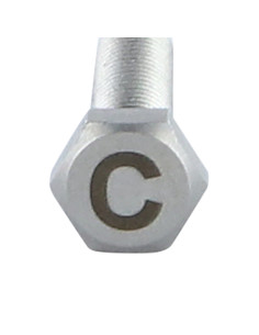 Parafuso de metais cabeça hexagonal 8X35 Aço inoxidável A4 com gravação de letras "C" 2