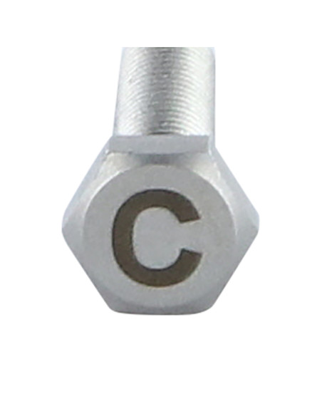 Parafuso de metais cabeça hexagonal 8X35 Aço inoxidável A4 com gravação de letras "C"