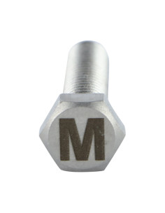 Parafuso de metais cabeça hexagonal 8X35 Aço inoxidável A4 com gravação de letras "M" 2