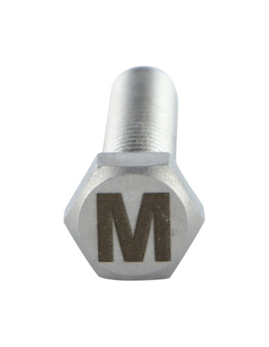 Parafuso de metais cabeça hexagonal 8X35 Aço inoxidável A4 com gravação de letras "M"