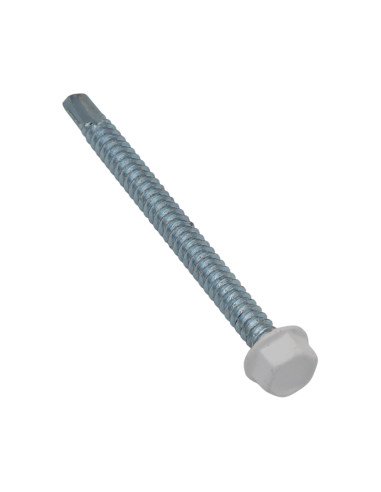 Autoperfurante cabeça hexagonal 4,8X19 Aço zinco branco lacado a branco RAL9010 branco puro 80% BRIL