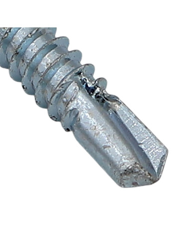 Autoperfurante cabeça hexagonal 4,8X19 Aço zinco branco lacado a branco RAL9010 branco puro 80% BRIL
