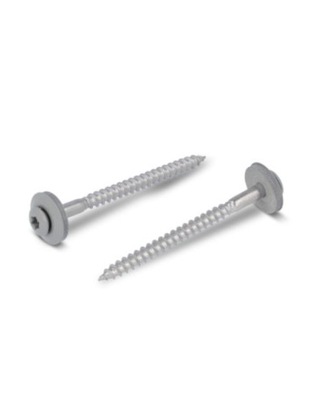 Parafuso para telhas cabeça fresada de panela TORX T20 Aço inoxidável A2 RAL7030 4,5X45 Arruela estanque com junta