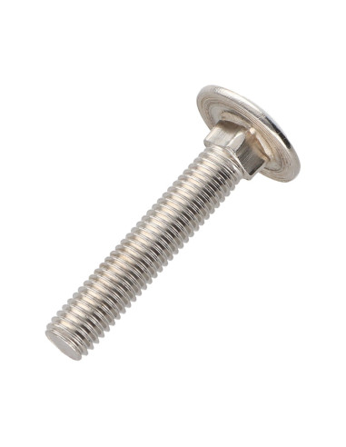 Parafuso cabeça redonda gola quadrada Aço inoxidável A2 M16X40 rosca total