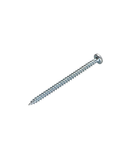 Parafuso de madeira aglomerado cabeça redonda Pozi PZ6 4X60 Aço zinco branco