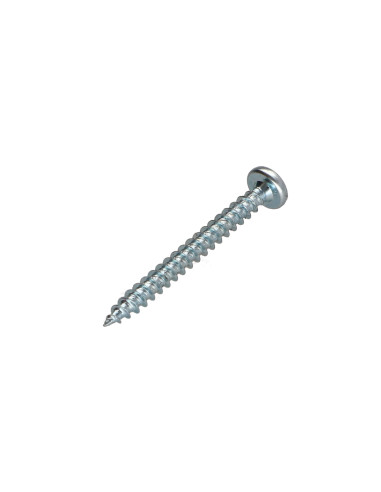 Parafuso de madeira aglomerado cabeça redonda Pozi PZ6 5X45 Aço zinco branco