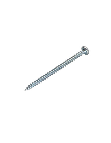 Parafuso de madeira aglomerado cabeça redonda Pozi PZ6 5X60 Aço zinco branco