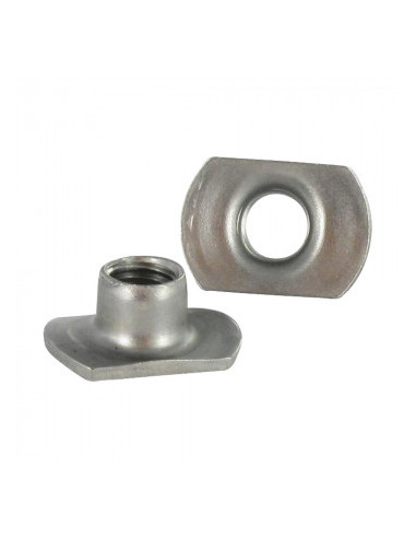 Porca cilíndrica de soldar M6 2 CHEFÕES exterior Aço inoxidável