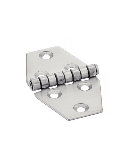 Dobradiça Tipo D 6 orifícios Aço inoxidável A2 70X40