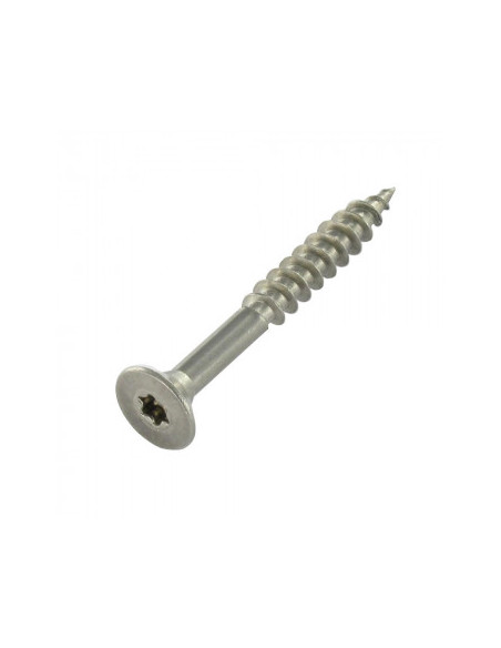 Parafuso de madeira aglomerado cabeça fresada 5X40 rosca total TORX T25 Aço inoxidável A4