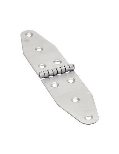 Dobradiça dupla oval 8 orifícios Aço inoxidável A2 185X92,5
