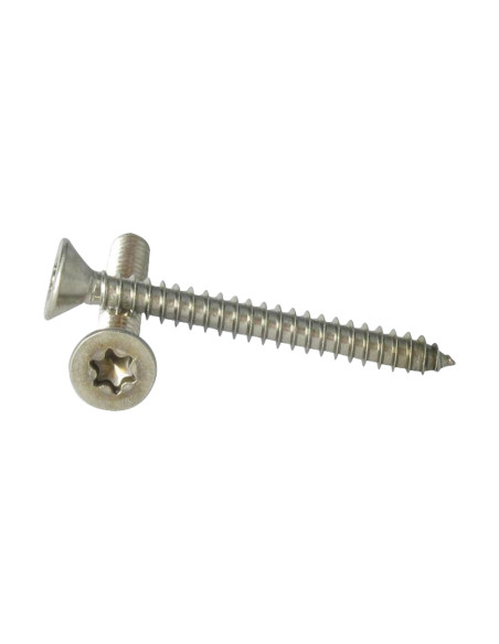 Parafuso de chapa cabeça fresada TORX T25 4,8X60 Aço inoxidável A2