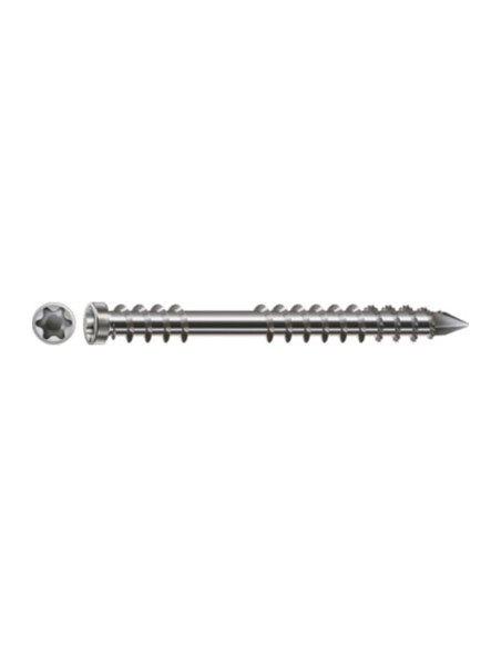 Spax Parafuso de terraço pico cut cabeça cilíndrica TORX T25 5X50 Aço inoxidável A2
