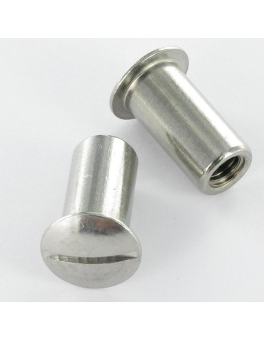 PARAFUSO JANELA cabeça panela sulcada M4/4 6X6 diâmetro da cabeça 9 Aço inoxidável A4