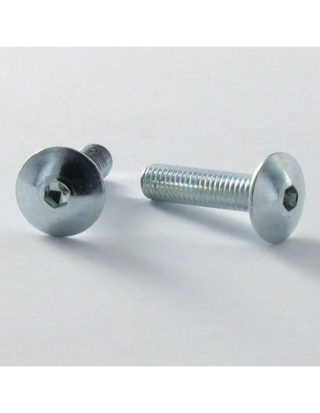 PARAFUSO cabeça de cogumelo M6X70 chave de 4 Aço zinco branco