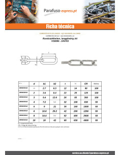 M Corrente con CORRESPONDÊNCIA longo diâmetro 6 Aço inoxidável A4 (venda ao metro) 2