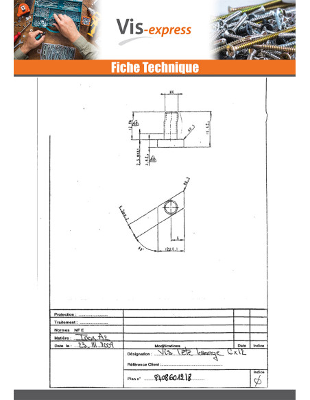 Parafuso de metais cabeça losângulo M6X12 Aço inoxidável A2