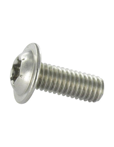 Parafuso de metais cabeça panela flange com gola TORX T30 M6X30 rosca total Aço inoxidável A2